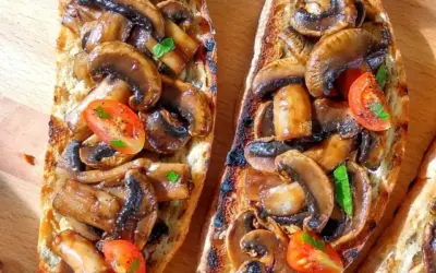 Infused Tomatoes Mushroom Thyme Bruschetta